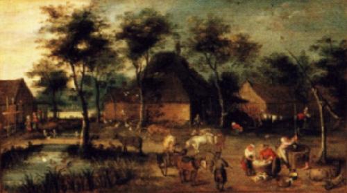Jan Breughel Village square oil painting image